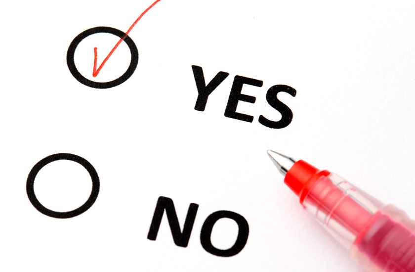 YES NOチェック