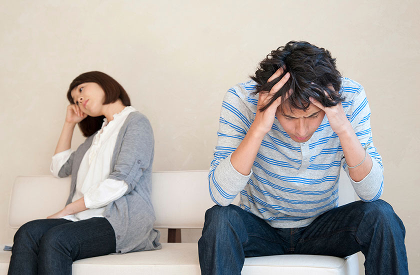 有責配偶者になった男性